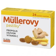Dr. Müller Pastilles® su propoliu, imbieru ir vitaminu C, gerklei